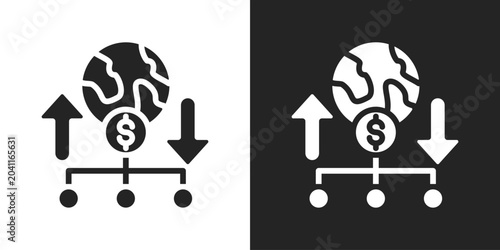 Schilderij op canvas Allocation Icon In Black And White Glyph Style