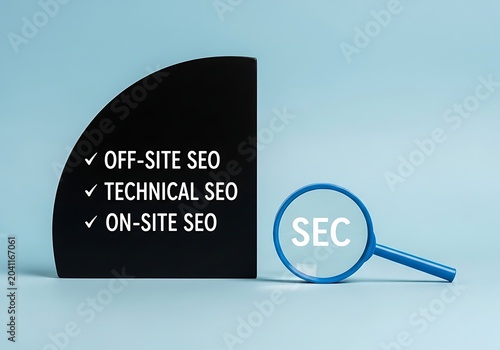 Black chalkboard listing s e o services with