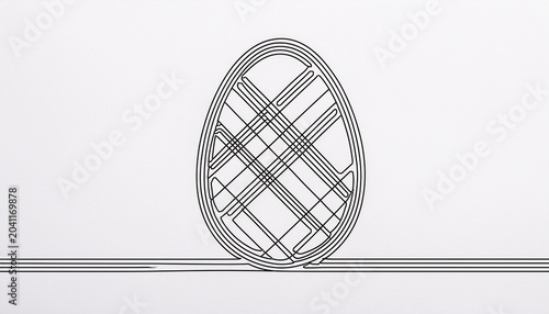 Minimalist Continuous One Line Drawing Of A Tulip Flower With Leaves
