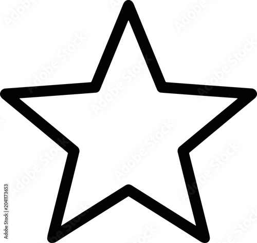 Schilderij op canvas Simple hand-drawn star icon, black outline on white background, graphic element