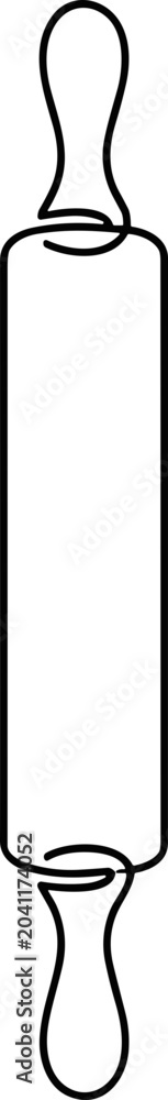 Obraz premium Rolling Pin Kitchen Tool Line Art Icon
