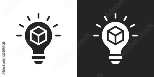Obraz na plátne Novelty Icon In Black And White Glyph Style