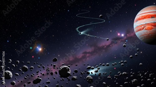 jupiter comet impact cosmic collision space exploration science fiction futuristic