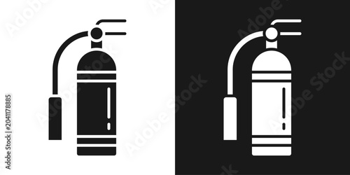 Quadro su tela Fire Prevention Icon In Black And White Glyph Style