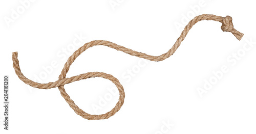 Konstfotografi Strong rough brown rope. Png isolated with transparency