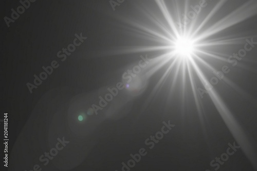 A glowing white light flare Photoshop overlay effect. A realistic, bright light ray soft gradient on a transparent background high-quality effect, photo and videos for editors. luminous shine