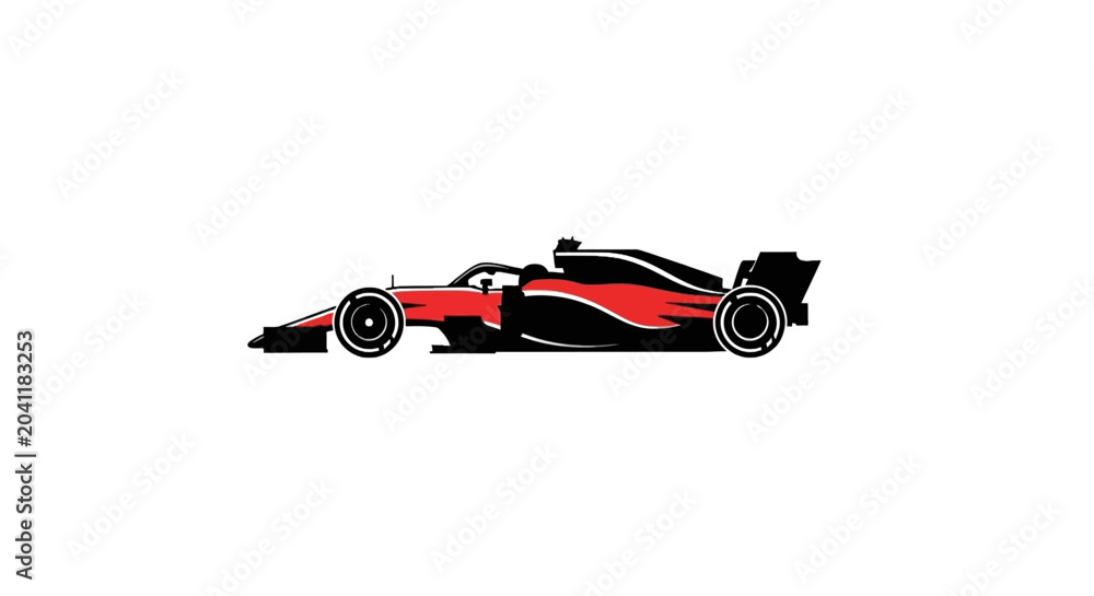 Naklejka premium Red and black racing car vehicle.
