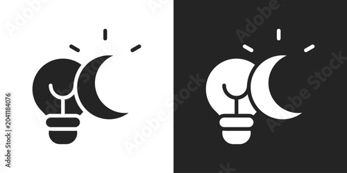 Fotografía Darkness Icon In Black And White Glyph Style