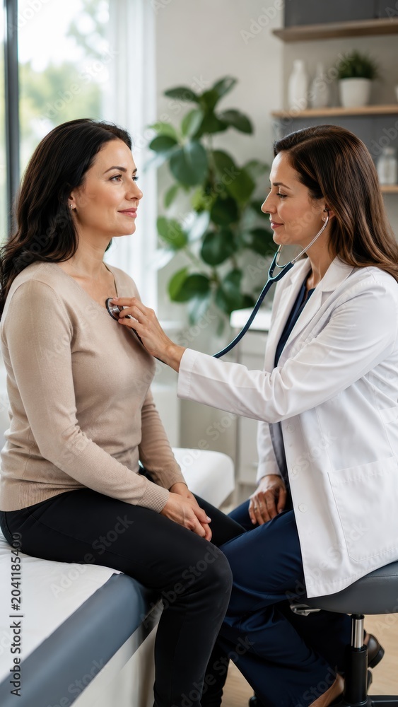 Obraz premium Physician Listening During Routine Preventive Checkup