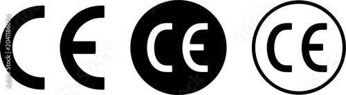 Canvas Print CE Marking Symbol Variations In Black And White On White Background CE marking c