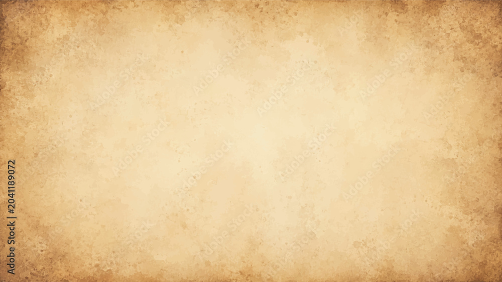 Fototapeta premium A blank antique parchment page featuring a stained brown grunge texture and aged beige sepia tones creates a vintage paper background for retro design