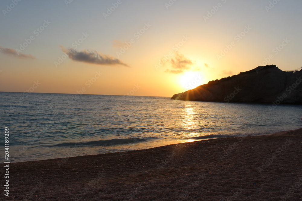 Naklejka premium Sonnenuntergang am Strand
