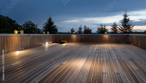 Luxurious Ash Grey Composite Deck With Integrated Lighting Landscape Design Planks Integrated Lighting