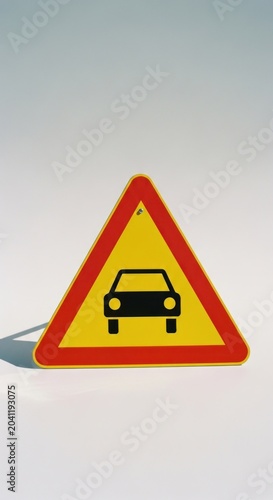 Warning Sign for Cars on Road Ahead.