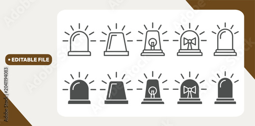Cuadro en lienzo Siren, sirene, alarm, alert icon set