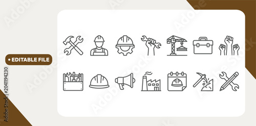 Tableau sur toile Labor icon set. Vector graphic illustration.