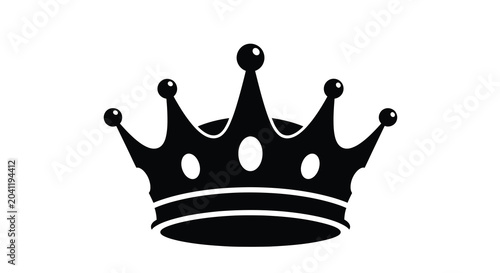 Canvastavla Black crown silhouette on transparent background high quality