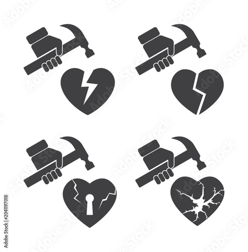 hand w hammer heart broken