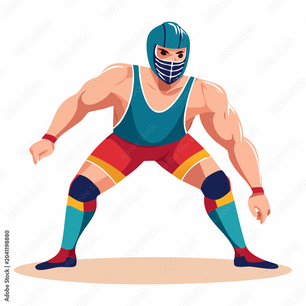 Obraz premium Wrestler in action pose
