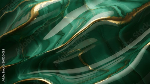 abstract marble texture with gold veins green artistic background pattern design modern