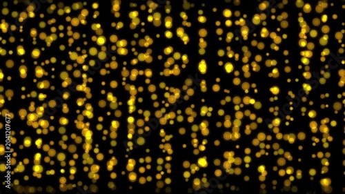 Abstract gold particle background. Beautiful luxury glitter animation. Golden bokeh light leak. Seamless motion loop
