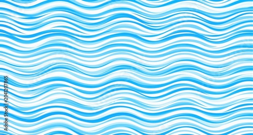 Wave pattern seamless abstract background. Stripes wave pattern white and blue colors for summer vector design.

