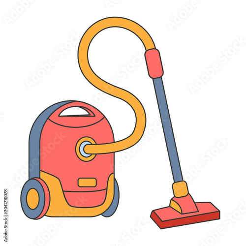 Vacuum Cleaner Appliance Vector Illustration for House Cleaning and Hygiene Concept
