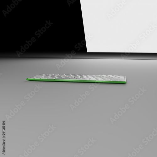 Teclado informático sin rotulación en múltiples colores