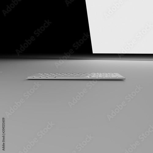 Foto Teclado informático sin rotulación en múltiples colores