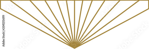 Εκτύπωση καμβά Golden Geometric Sunburst Fan Shape illustration vector