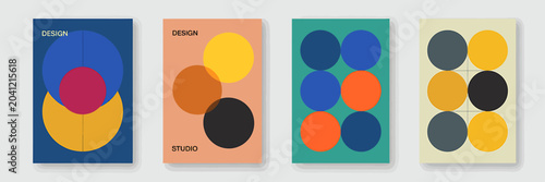 Colorful geometric shapes on multiple poster designs  abstract art