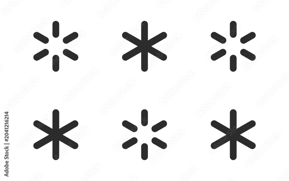 Obraz premium Asterisk Symbol Set Alignment Line Art