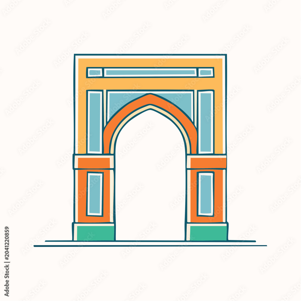 Fototapeta premium Stylized Archway Illustration