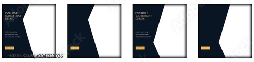 Luxury Waterfront Real Estate Instagram Carousel Template, Premium Property Marketing Social Media Design, isolated transparent background, editable vector artwork PNG file, EPS JPG Illustrator Includ