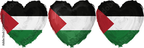 Foto Palestine Flag Heart Balloon Set Isolated on White Background Three Love Shape B