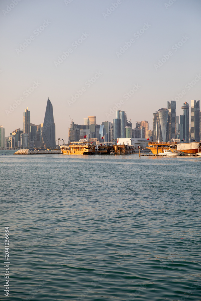 Obraz premium Doha Skyline Hafen Katar 
