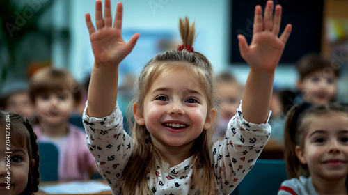 Smiling Elementary School Student in Classroom Representing Learning and Future Success
