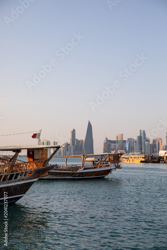 Doha Skyline Boote Hafen Katar 
