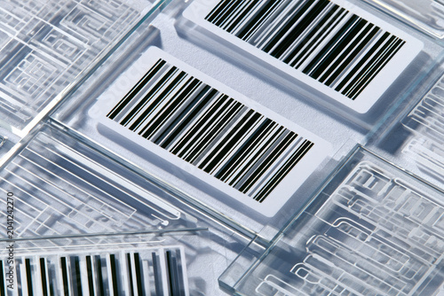Barcode label glass transparent scan technology data pattern code package