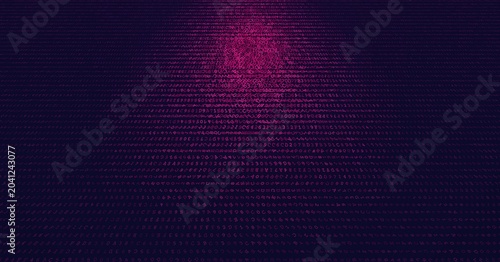 Konstfotografi Convergent Data Stream - Spherical Binary Logic Distribution and Centralized Network Node
