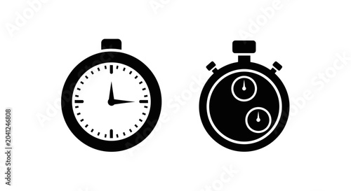 Tableau sur toile Stopwatch and Timer Icons: Time Measurement Icons