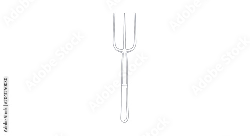 Fotografie Gardening Pitchfork Outline Icon Isolated on White Background