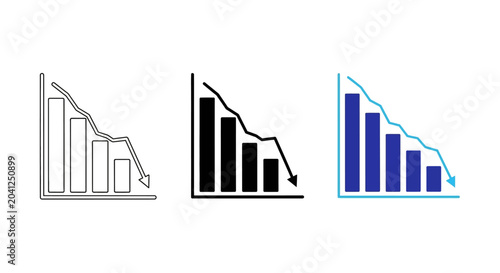 Tableau sur toile Conceptual graphic illustrating a substantial economic or financial downturn, pr