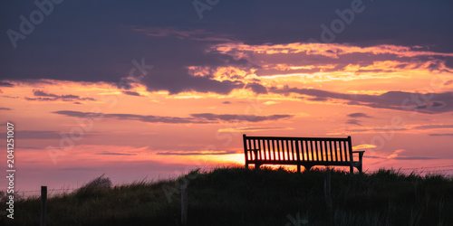 Sunset Bench Silhouette
