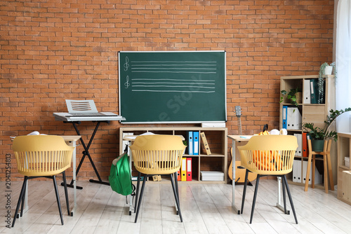 Interior of music class wit...