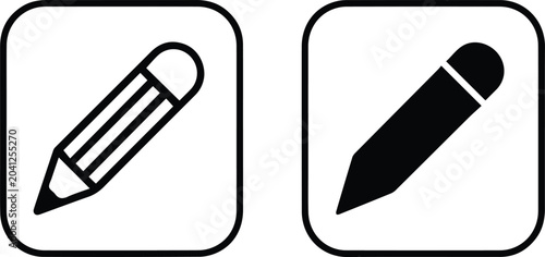 Schilderij op canvas School pencil icon set for education apps and materials