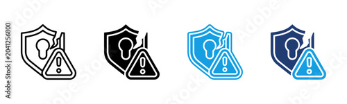 Bild auf Leinwand Security Breach icon multiple style collection