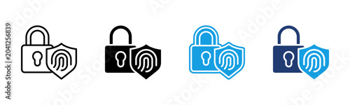 Fotografia Biometric icon multiple style collection