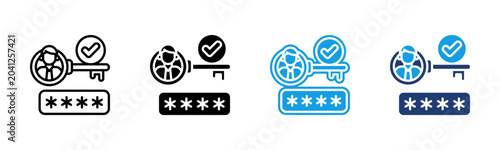 Foto Authentication icon multiple style collection