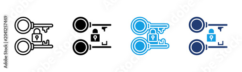 Fotografie Asymmetric Key icon multiple style collection